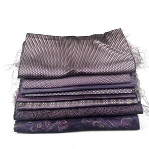 Bundle of 8 dark purple 100% Italian silk fabric